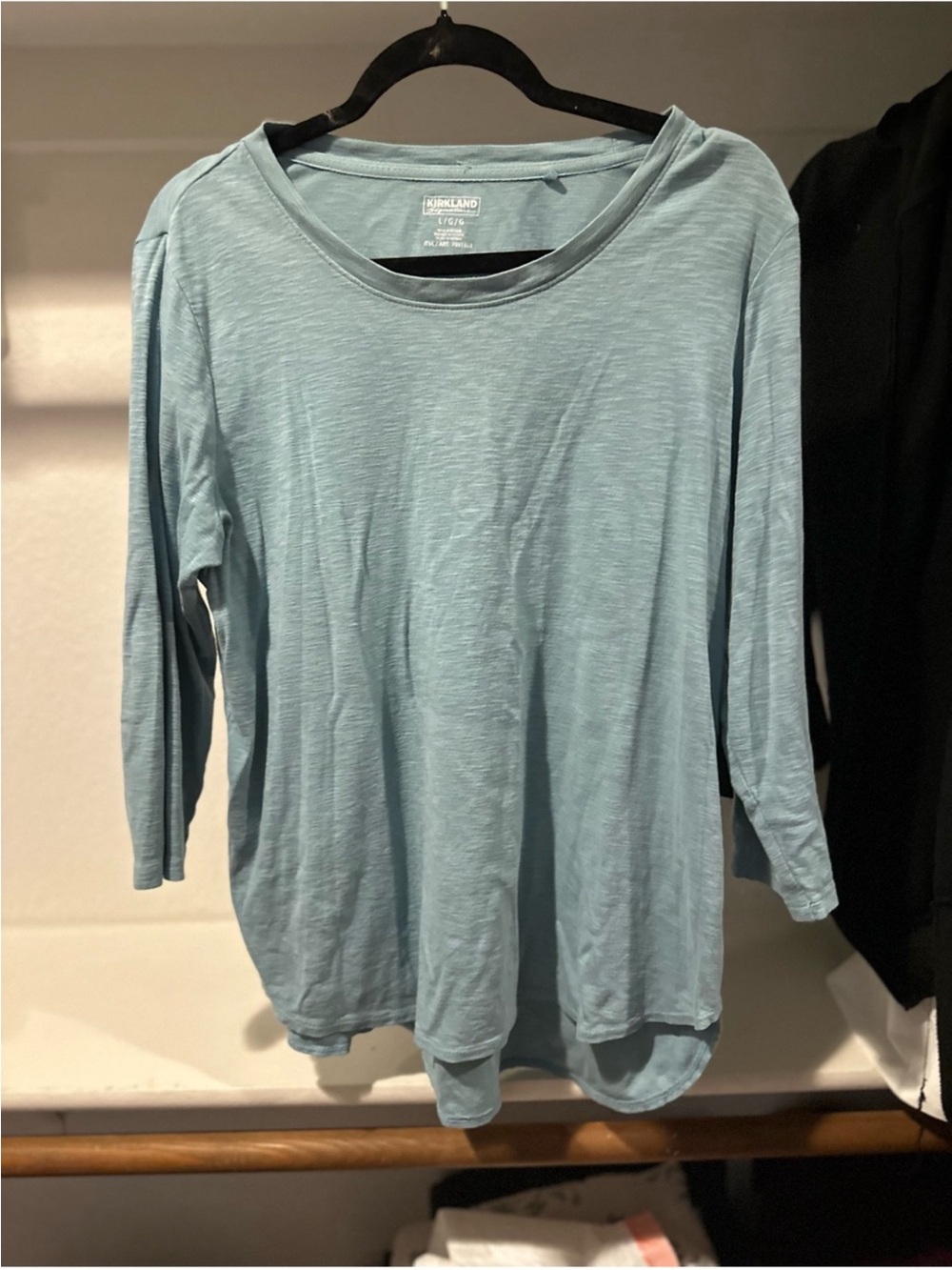 Kirkland Signature Women's Pale Blue Long Sleeve Top